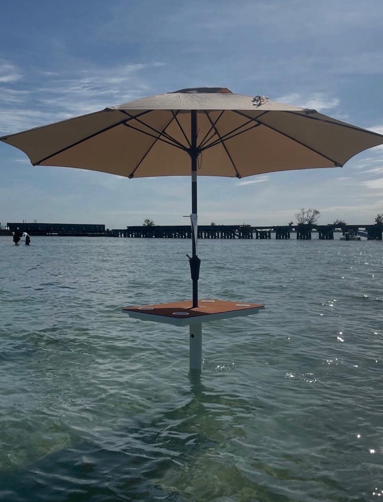 Admiral Tiki Table outdoor sandbar tiki bar table by SoFlo Marine Works