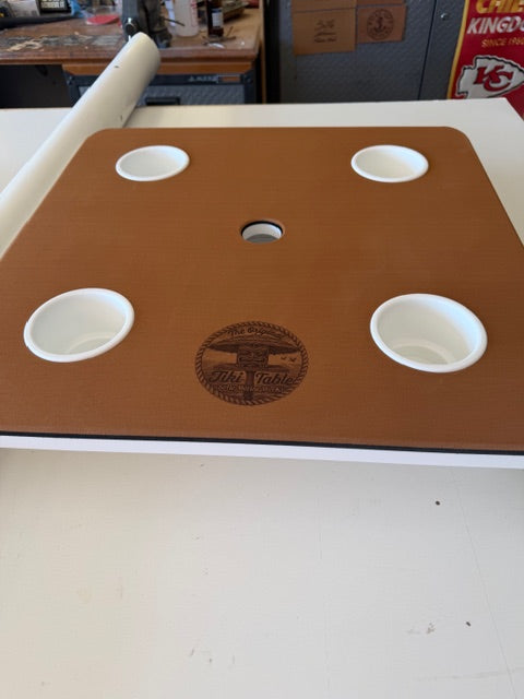 Top-down view of the Skipper Tiki Table surface