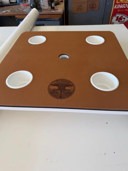 Top-down view of the Skipper Tiki Table surface