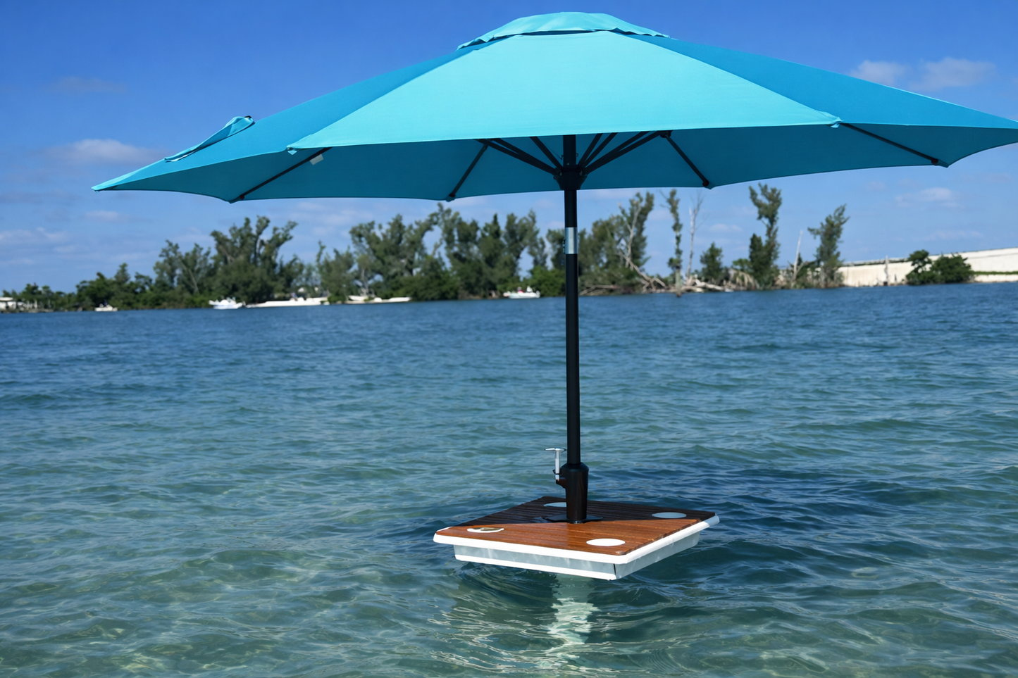 Skipper Tiki Table full product view — outdoor sandbar tiki bar table