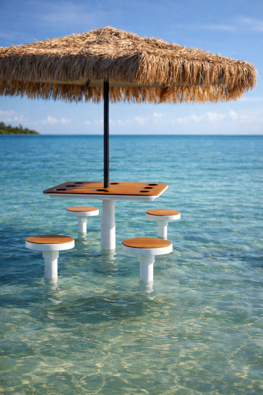 Set of Four Tiki Table Stools